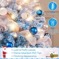 thumbnail image 3 of Snow Flocked Pre-lit Christmas Tree with 250 Warm White Lights, 820 Lush Branch Tips & Quick-Assembly Hinged Design, Full Artificial Xmas Tree for Winter Holiday Décor, Green & White, 3 of 15