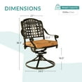 thumbnail image 5 of MEETWARM 2 Piece Patio Dinning Swivel Chairs Rocker, Outdoor All-Weather Cast Aluminum Chairs with Cushions, Patio Bistro Dining Chair Set for Garden Deck Backyard, Dark Bronze, 5 of 7