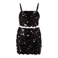 thumbnail image 4 of No Boundaries Sequin Cami Top and Mini Skirt Set, 2-Piece, Women's and Women’s Plus, 4 of 4