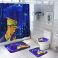 thumbnail image 4 of Cortina de ducha y juego de alfombra y cortina de baño antideslizante impermeable niña africana para decoración artística de baño ANGGREK Otros, 4 of 8