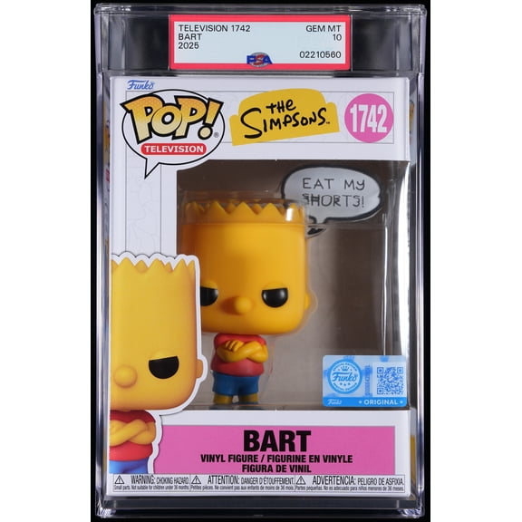 Bundle with PSA 10 GEM MINT Graded Bart Simpson (Special Edition) #1742 The Simpsons Collectible Vinyl Figure - Fully Encapsulated with Compatible Funko Pop! PSA Hard Protector Case