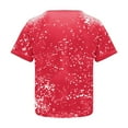 thumbnail image 3 of Mujeres verano Navidad letra divertida impresa blusa camisetas Casual cuello en V manga corta camisetas Tops Pompotops hkajfhjk473398, 3 of 6