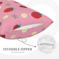 thumbnail image 3 of Uemuo Strawberry and Ladybugs Print Throw Pillow Case – Cozy & Soft Cushion Cover, Hypoallergenic Pillow Case for Sleeping, Perfect for Women with Envelope Closure-20"x30", 3 of 6