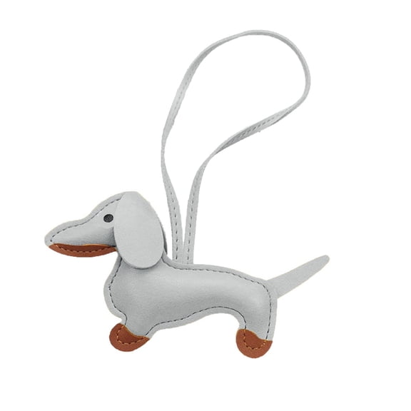 Small Dachshund Dog Keychain Pendant Lovely PU Leather Animals Keyring Charm for Purse Bag Backpack Handbag