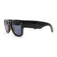 thumbnail image 3 of Retro Hipster Thick High Temple Horn Rim Rectangle Sunglasses Black Tortoise - Black, 3 of 4
