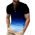 thumbnail image 1 of Camisas de Manga Larga para Hombres, Botón de Impresión Casual Camisa de Cuello Redondo Hecha de Poliéster Ligero para Todo el Uso de Temporada, Camisas de Manga Corta para Hombre, 1 of 5
