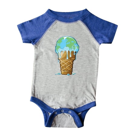 

Inktastic Melting Earth Ice Cream Cone Gift Baby Boy or Baby Girl Bodysuit
