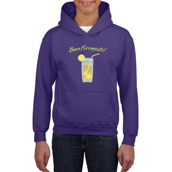 Buon Ferragosto Cool Drink Hoodie Juniors -Image by Shutterstock, Small