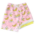 thumbnail image 3 of Boys Drawstring Waist Swim Trunks Banana Print Built-in Liner Quick Dry Beach Shorts for Summer Beach Pool Vacation Water Sports,Pink,120, 3 of 4