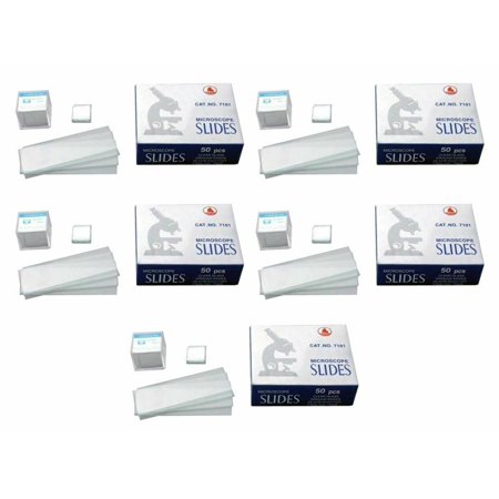 

AmScope 5-Pack of 50 Blank Glass Microscope Slides + 5 x 100 Square Coverslips
