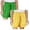 Yellow 1PCS & Green 1PCS, variant on XEGLSBU 3 Pack Girls Summer Casual Shorts Feel Elastic Waist for Child Comfortable Play Bottoms Size 5-6 Years