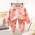 thumbnail image 2 of Ulanda Infant Baby Boy Fall Clothes Set Funny Sweatshirt Pant Outfits Toddler Winter Outfits Long Sleeve Cute Print Sweatshirt Pants Clothing set (Pink, 12-18 Months), 2 of 7