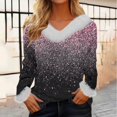 thumbnail image 4 of Blouses pour Femmes, Blouses pour Femmes Mode, Chandail Ample pour Femmes à Manches Longues en Peluche à Col en V Blouses Mode, Blouses pour Femmes Mode, Hauts à Manches Longues pour Femmes, 4 of 5