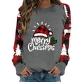 thumbnail image 1 of Gibobby Sudadera Navidad para mujer de manga larga con cuello Rojoondo Impreso Gibobby Womens Hoodies Navidad Holiday Fit Pullover Blusa (Gris, L), 1 of 4