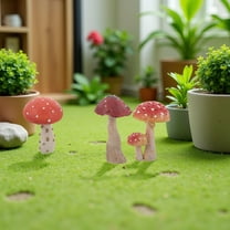 OFFIGAM 3PCS Red Mushroom Garden Decorations Resin Art Statues for Patio Outdoor Yard Decor