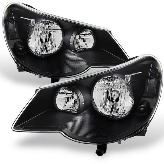 AKKON - For Chrysler Sebring 4Dr Sedan Black Bezel Replacement Headlights Headlamp Front Lamps Left Right Pair