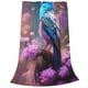 thumbnail image 2 of Balery Beautiful Flower Blue Bird Manta de Felpa Suave y Acogedora – Cobija de Franela Aterciopelada para Cama, Lavable y Cálida para Sofá, Mascotas, Transpirable-50"x40", 2 of 7