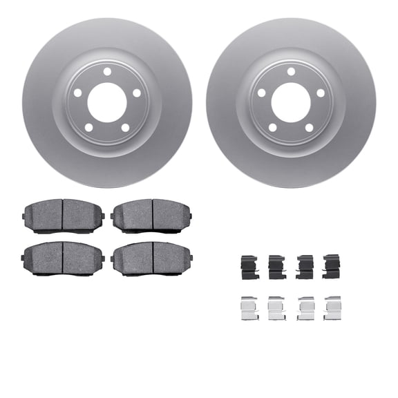 Dynamic Friction Company Front Geospec Brake Rotors with 5000 Advanced Brake Pads includes Hardware 4512-99088