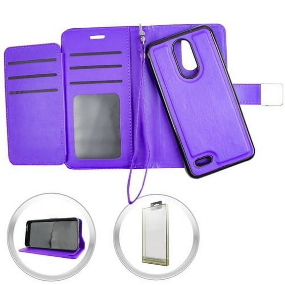 GSA Folio Flip Leather Wallet Case For LG Aristo 2/3/3 plus/ Egypt Purple