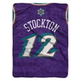 thumbnail image 3 of Sleep Squad Utah Jazz John Stockton 60” x 80” Raschel Plush Blanket, 3 of 5