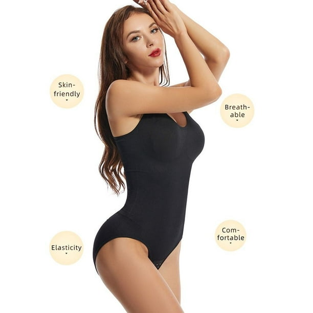 MsMr Women's Bodysuit Short Sleeves Tummy Control Body Suit for