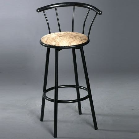 Western Leather Bar Stools - WESTERN GENUINE LEATHER COWHIDE HAIR ON BAR STOOL BLACK