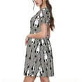 thumbnail image 7 of Spring Summer Dresses for Women 2025 - Cute Boston Terrier Dog Gray Wedding Guest Dresses, Beach Vacation Clothes, Hawaiian Sundresses Casual Short Sleeve Dress for Women with Pockets, 7 of 7