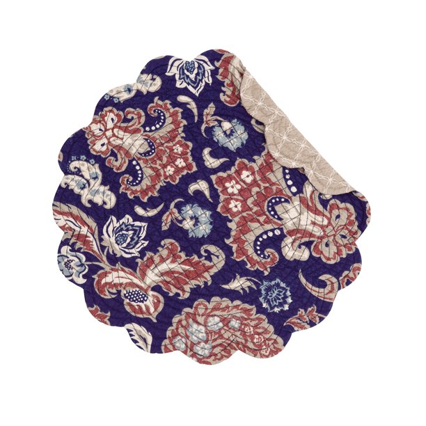 Colonial Williamsburg Rosamund Damask Round Single Placemat Quilted