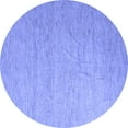 thumbnail image 1 of Ahgly Company Indoor Round Solid Blue Modern Area Rugs, 4' Round, 1 of 4