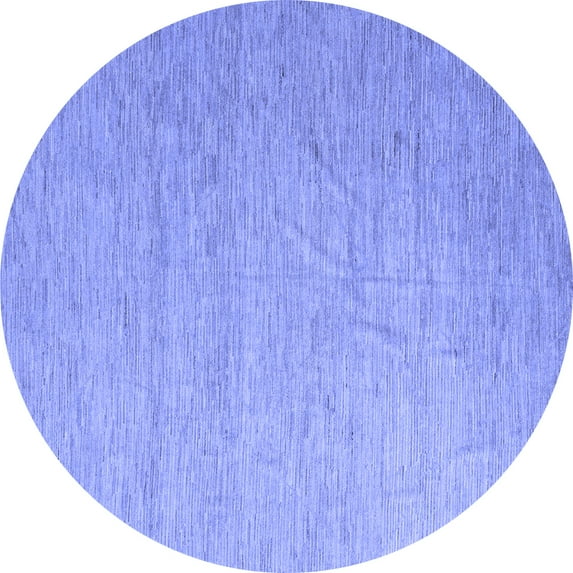 Ahgly Company Indoor Round Solid Blue Modern Area Rugs, 4' Round