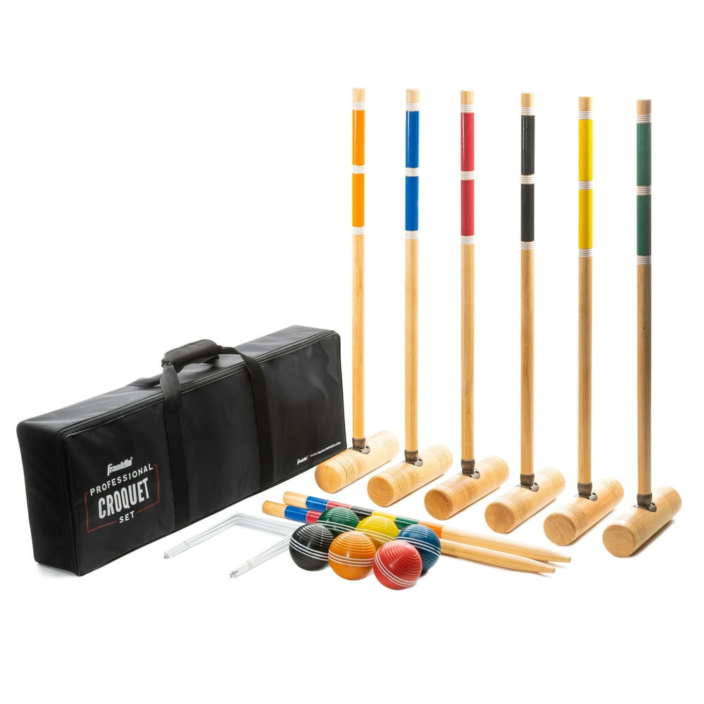 Franklin Sports Croquet Set Includes 6 Croquet Wood Mallets with