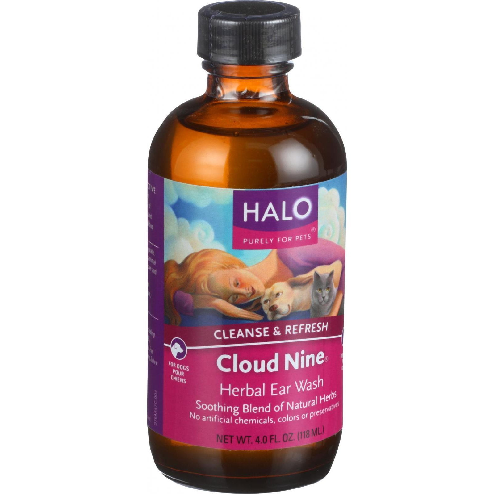 Halo Purely For Pets Cloud Nine Herbal Ear Wash 4 oz