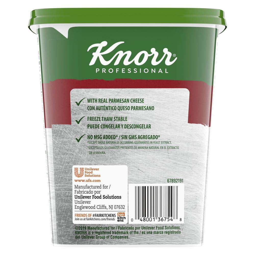 (3 pack) Knorr Professional Alfredo Sauce, Gluten Free, Real Parmesan and Black Pepper, 1lb