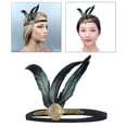 thumbnail image 4 of Diadema con de plumas negras 20 para de disfraces de cóctel, accesorios para el cabello, tamaño elástico, decoración de Colcomx Tocado de aleta, 4 of 6
