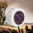 thumbnail image 6 of Yiaed Golden Snake And Purple Rose Print Travel Jewelry Case Bridesmaid Gift Boxes Jewelry Travel Organizer Small Round Jewelry Box Mini Storage-White, 6 of 7