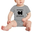 thumbnail image 2 of Warning: Protected by A Tibetan Mastiff Dog Funny Baby Rompers Baby Clothes (Gray,6-12 Months), 2 of 5