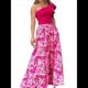 thumbnail image 1 of Conjuntos de 2 Piezas para Mujer, Top Corto de un Solo Hombro, Pantalones Largos y Anchos con Estampado Floral, Conjuntos Palazzo Rosa Roja M, 1 of 5