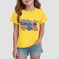 thumbnail image 2 of TOWED22 Girl's Graphic Print Tee Shirt Round Neck Short Sleeve T Shirts Summer Cute Trendy Tops(Yellow,13-14 Y), 2 of 4