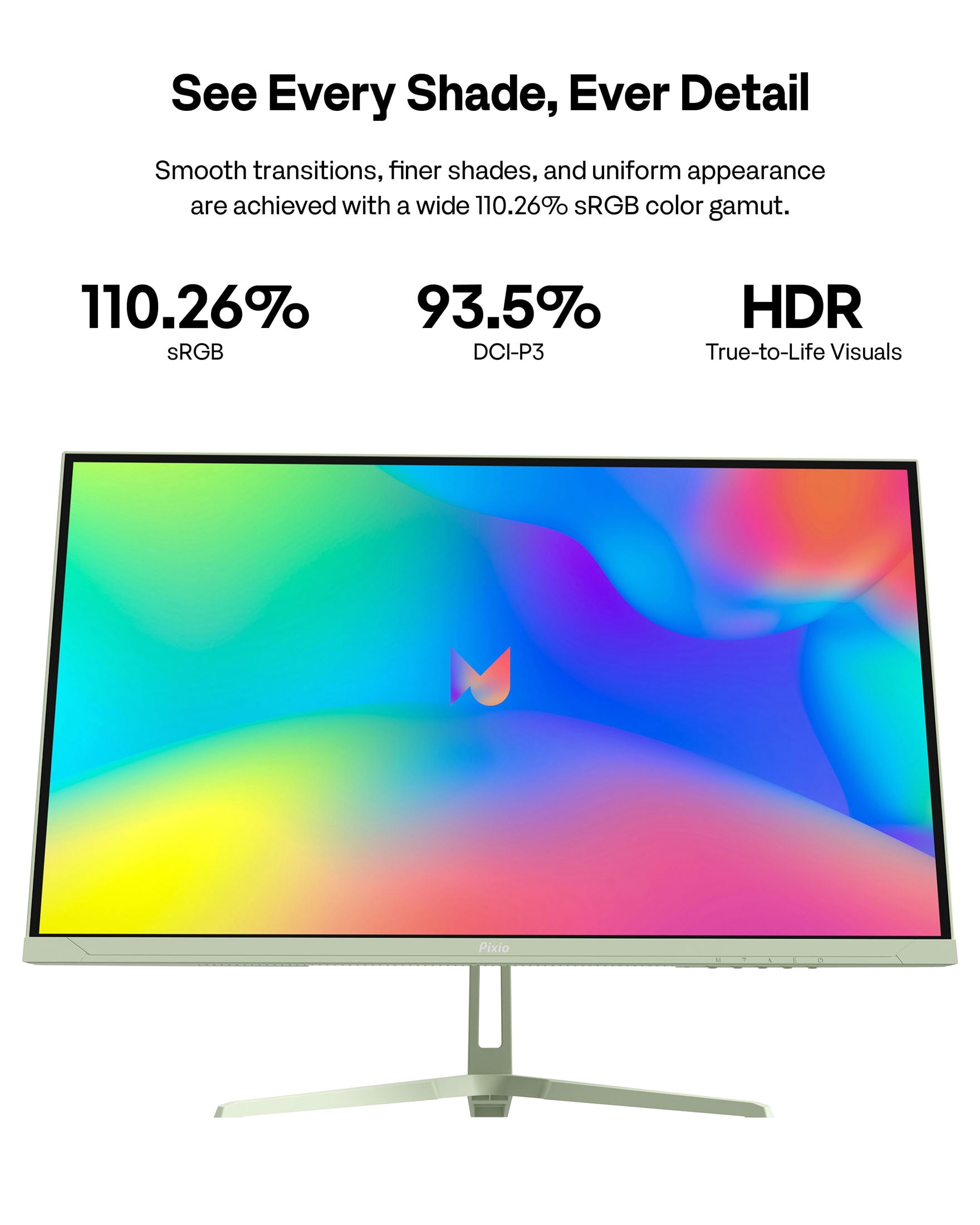 Pixio PX279 Wave Mint Green 27 inch 240Hz Refresh Rate FHD 1080p Resolution Fast IPS Panel 1ms GTG Resonse Time Gaming Monitor with Adaptive Sync
