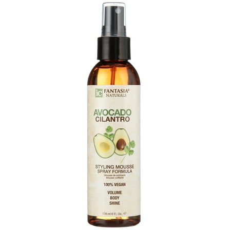 Fantasia Avocado & Cilantro Styling Mousse Spray Formula 178ml/6oz, Moisturizing, All Hair Types, Unisex