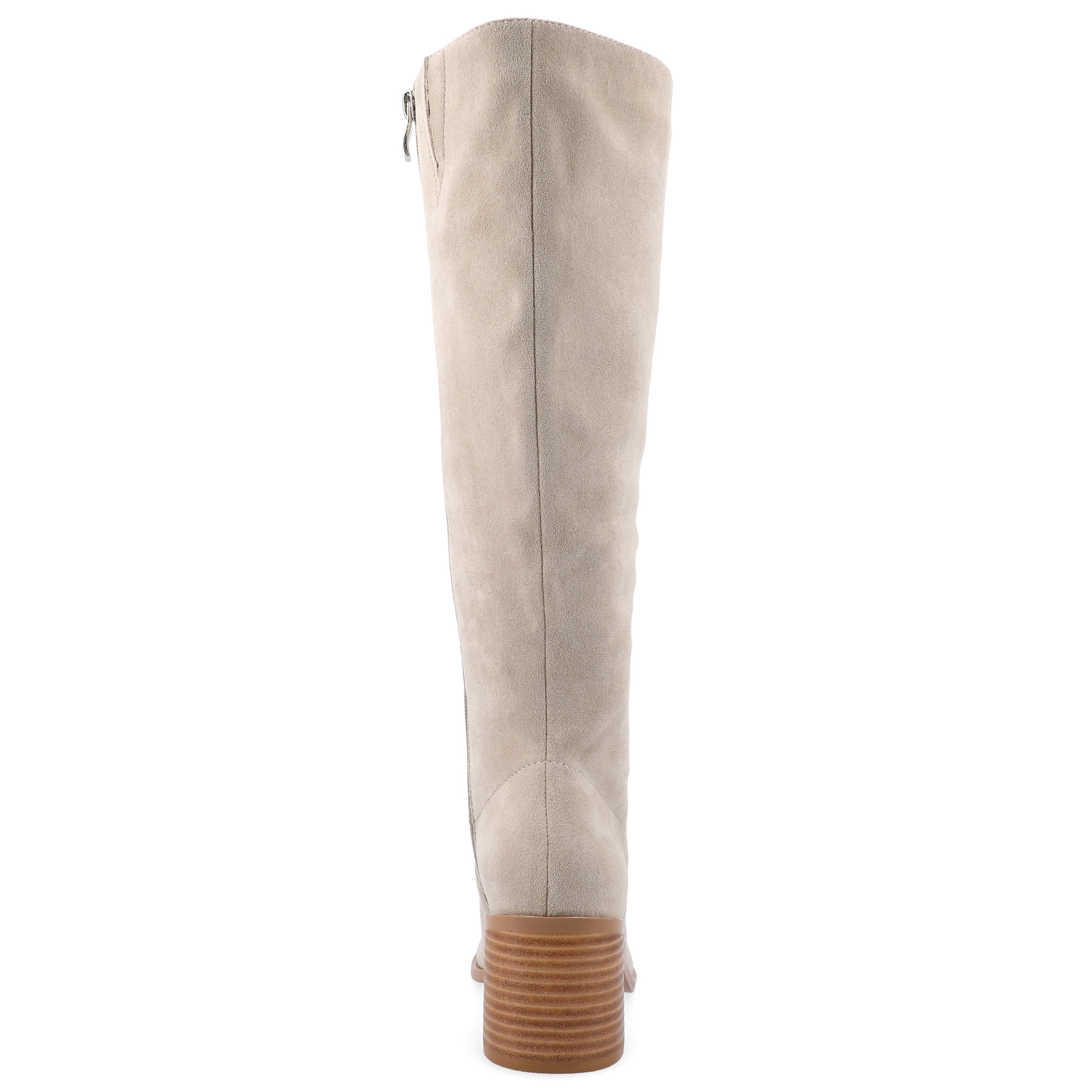 Journee Womens Romilly Tru Comfort Foam Wide Width Wide Calf Stacked Block Heel Round Toe Boots