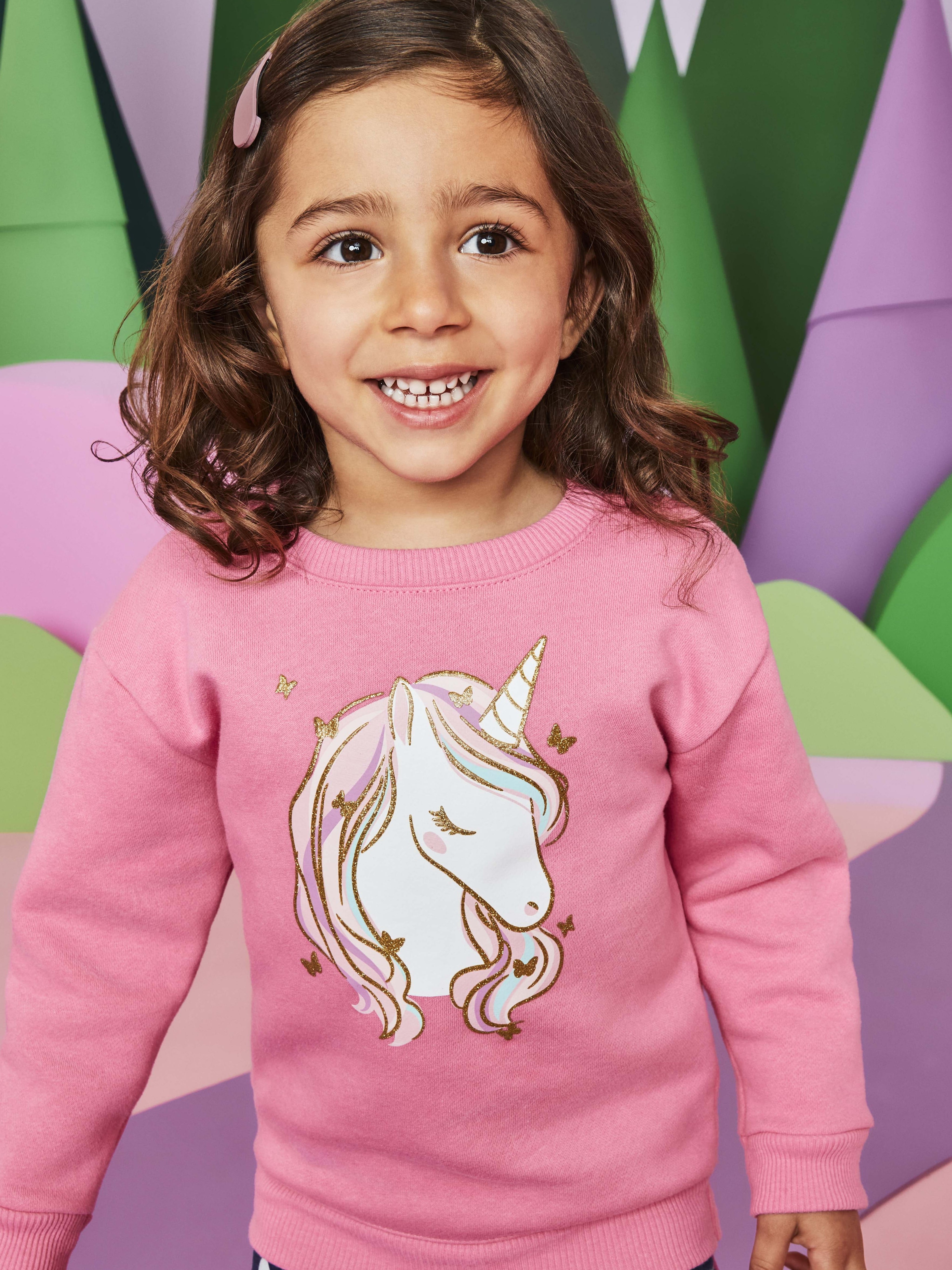 Garanimals Toddler Girls Fleece Sweatshirt and Pants Outfit Set, 4-Piece, Sizes 2T-5T