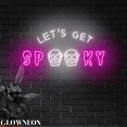 thumbnail image 4 of Glowneon Let's Get Spooky Neon Sign, Scary Skull Halloween Wall Decor, 4 of 5