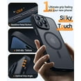 thumbnail image 5 of Magnetic Case for iPhone 16 Pro Max with Full Camera Protection [Compatible with Magsafe] [Translucent Matte] Protective Phone Case, Hot Pink,Black, 5 of 5