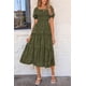 thumbnail image 4 of Vestido midi PRETTYGARDEN para mujer 2025, casual, verano, verde militar, 4 of 7