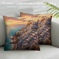 thumbnail image 3 of Nawypu Decorative Throw Pillow Cover Santorini Houses Greece View Travel Amazing Landscape White Landmarks Parks City Outdoor Panorama Cushion Case for Sofa Couch Living Room Bedroom, 3 of 5