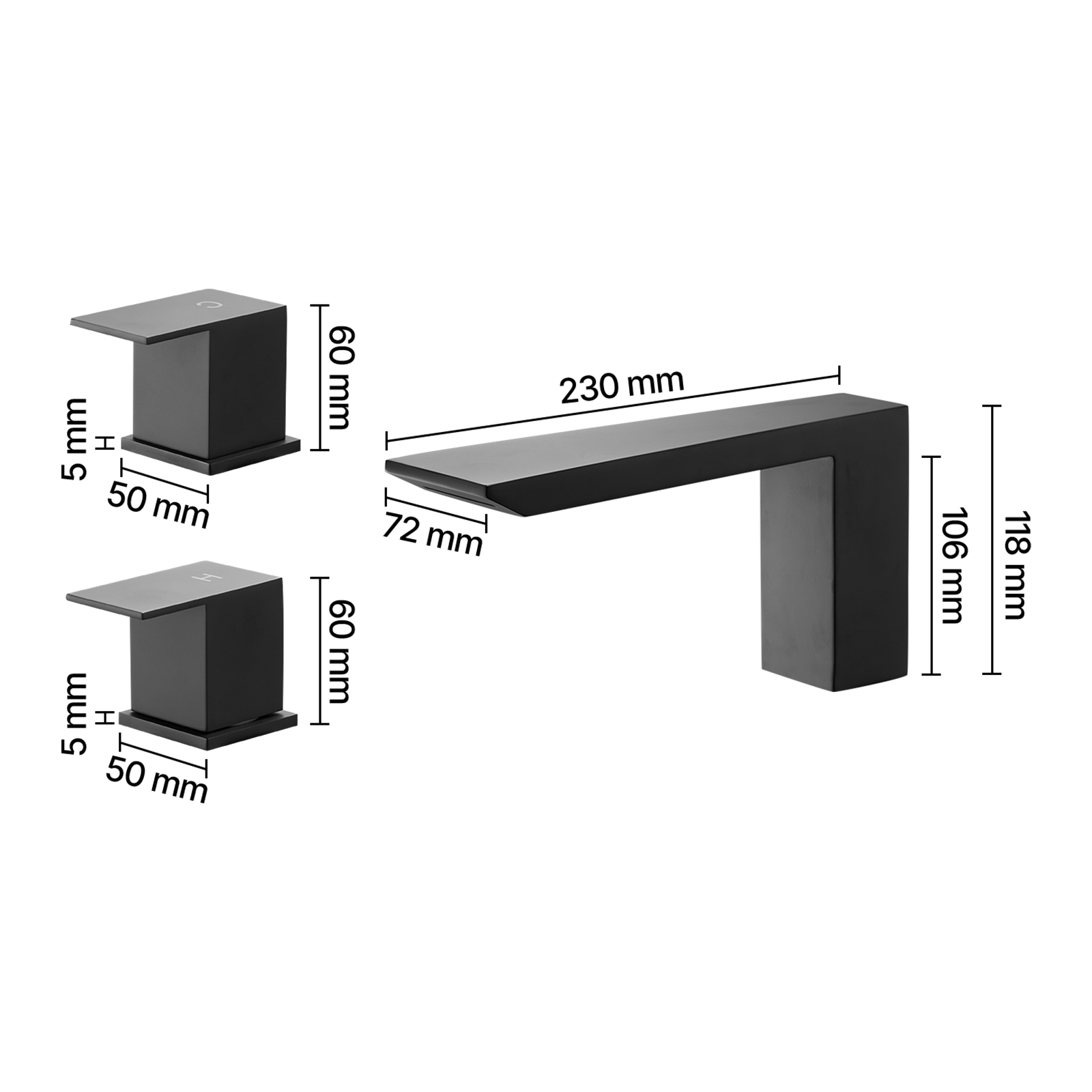 VEVOR Roman Tub Faucet, Bath Tubs Faucets Set with 2 Handles, Roman Tub Faucets Deck Mount for Pet Washing, Baby Care, Adult Bathing, Matte Black, Stainless Steel, 3 Hole Waterfall Bathtub Faucet