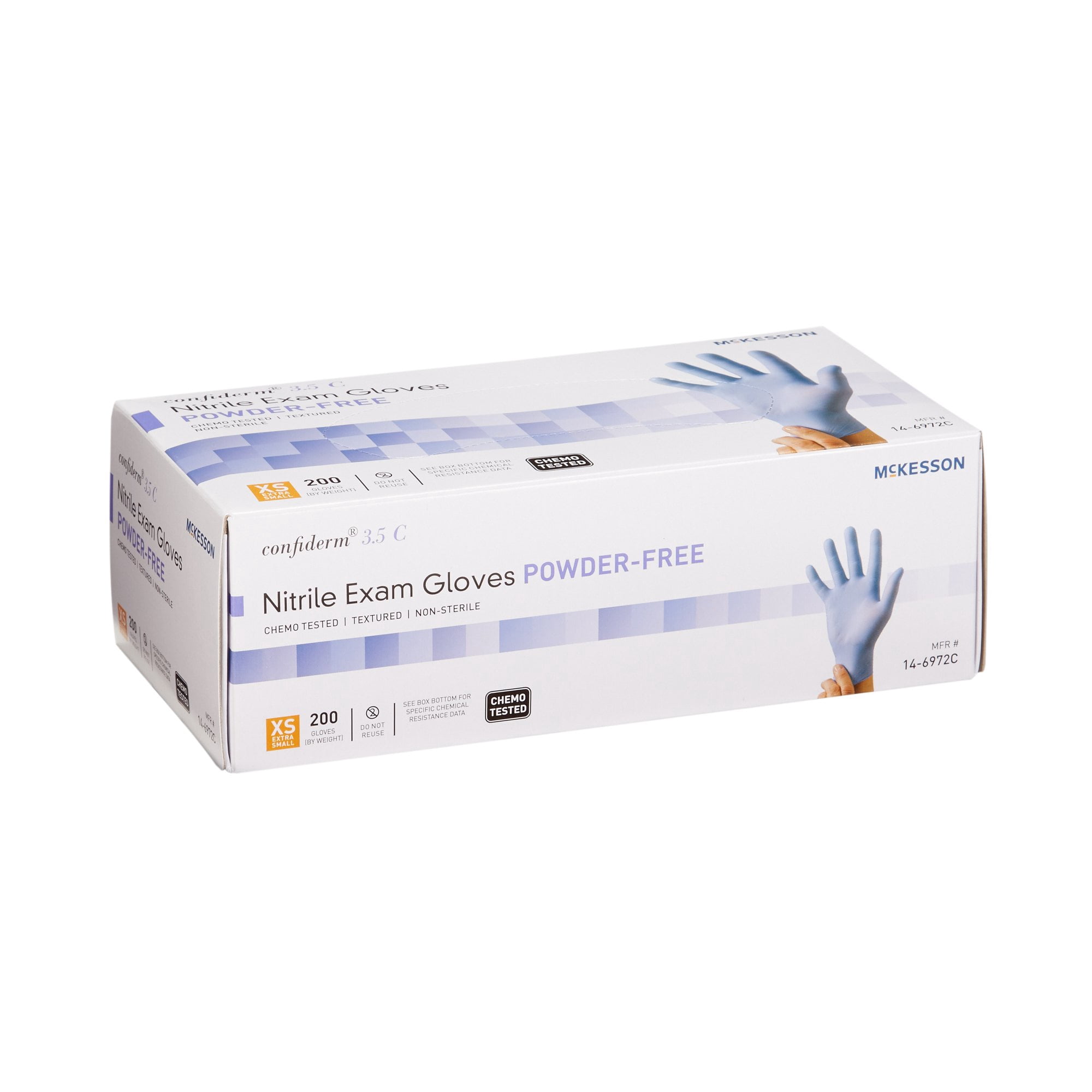 McKesson Confiderm® 3.5C Exam Glove, Nitrile, Blue, X-Small, 200/Box (765873_BX)