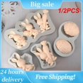 thumbnail image 2 of 1/2PCS Easter Egg Mold Rabbit Silicone Mold Decorative Chocolate Bunny Baking Tool Drip Mold Happy Birthday Party Decor, 2 of 5