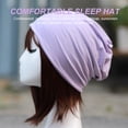 thumbnail image 3 of Violet Cotton Chemo Hat for Protection Comfortable to Wear Suitable for All Hair Types 6.5 Inches, 3 of 8
